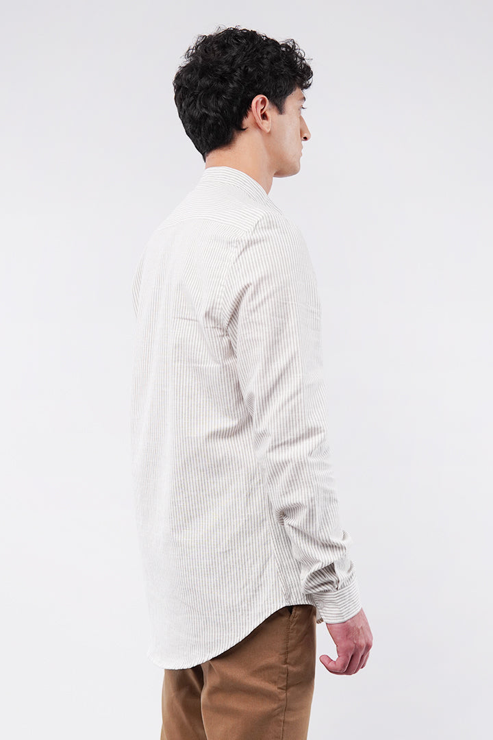 Striped Linen Shirt - Cream