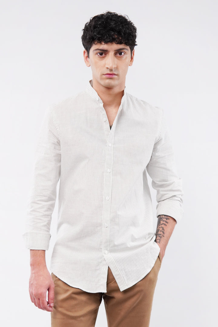 Striped Linen Shirt - Cream