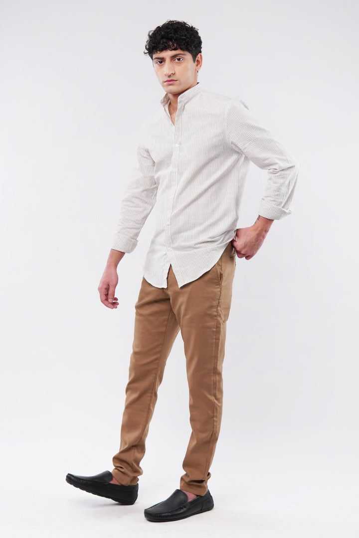 Striped Linen Shirt - Cream
