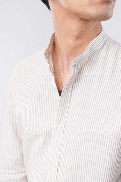 Striped Linen Shirt - Cream