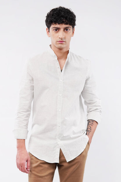 Striped Linen Shirt - Cream