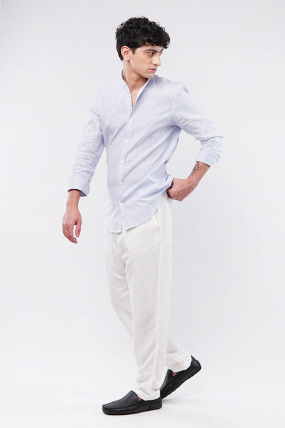 Striped Linen Shirt - Blue &amp; White
