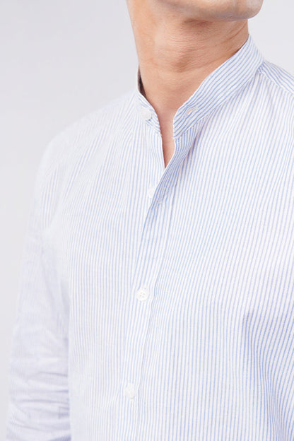 Striped Linen Shirt - Blue &amp; White