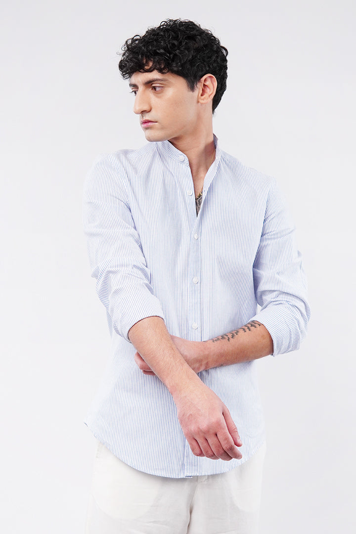 Striped Linen Shirt - Blue &amp; White