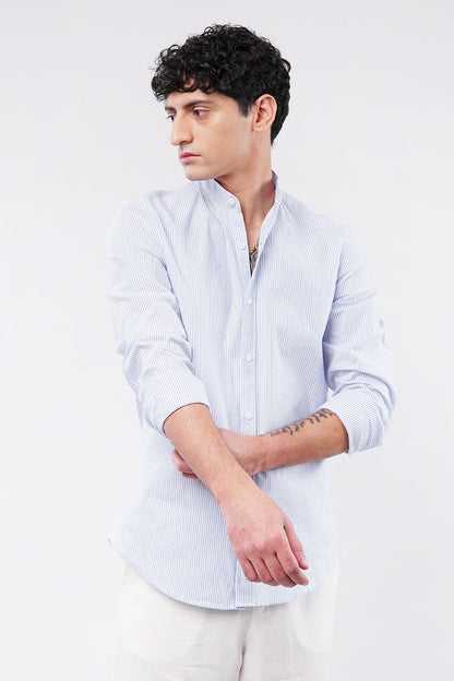 Striped Linen Shirt - Blue &amp; White