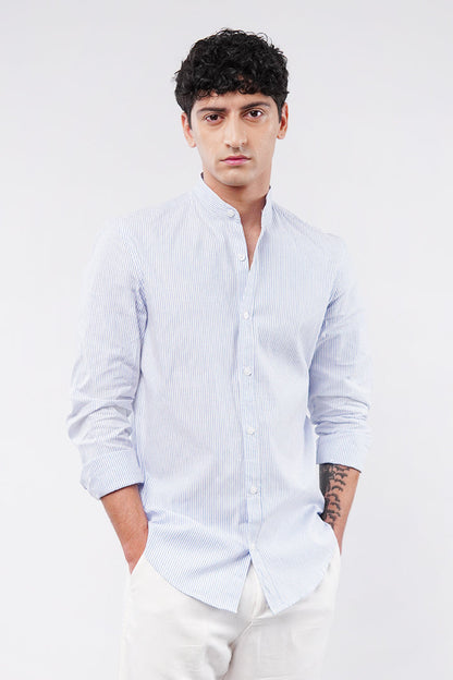 Striped Linen Shirt - Blue &amp; White