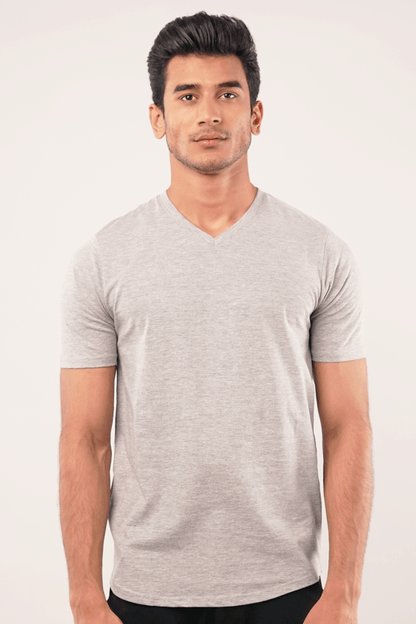 Insipid V-Neck T-Shirt - Heather Grey